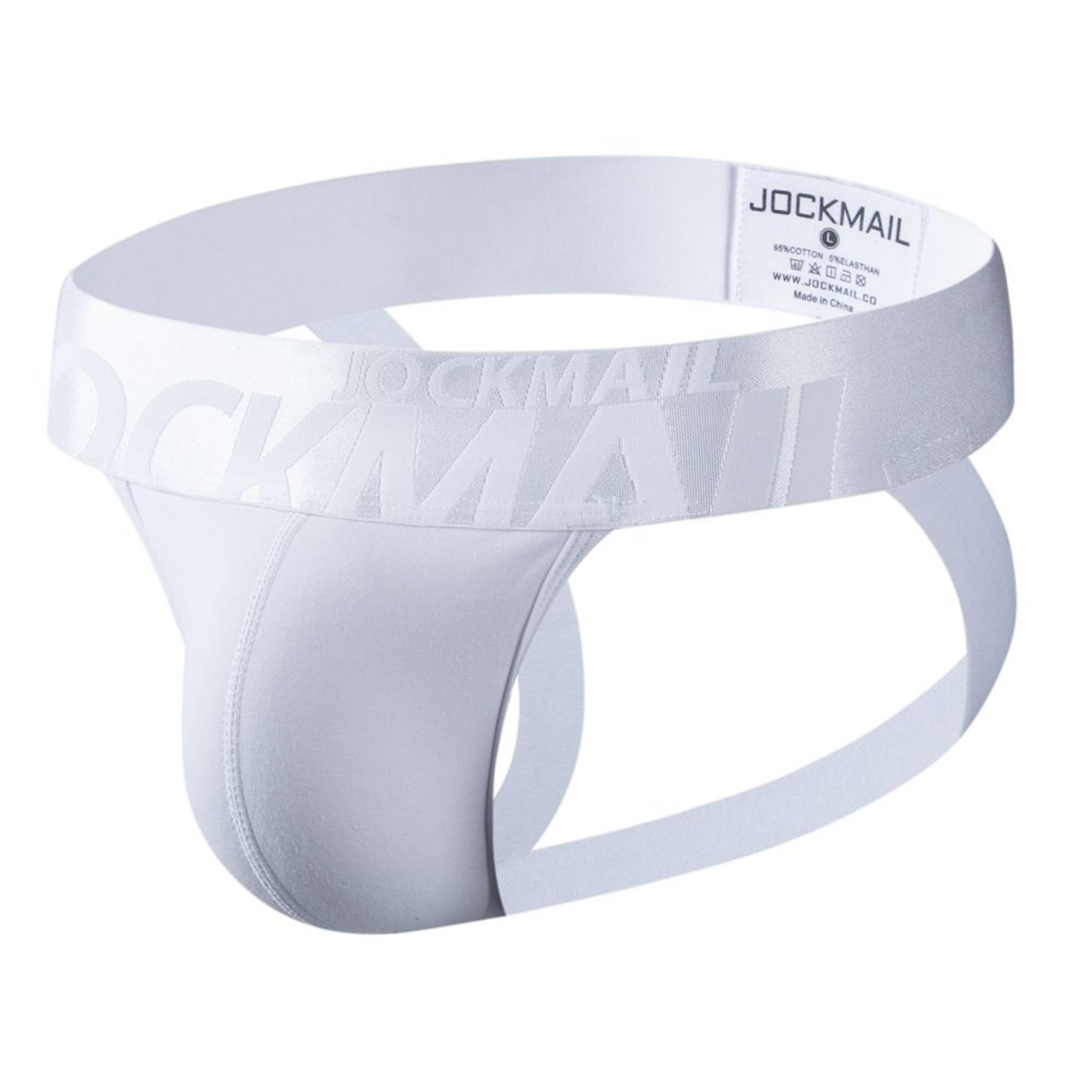 Men's JOCKMAIL JM231 Jockstrap - Black - White - JOCKMAIL