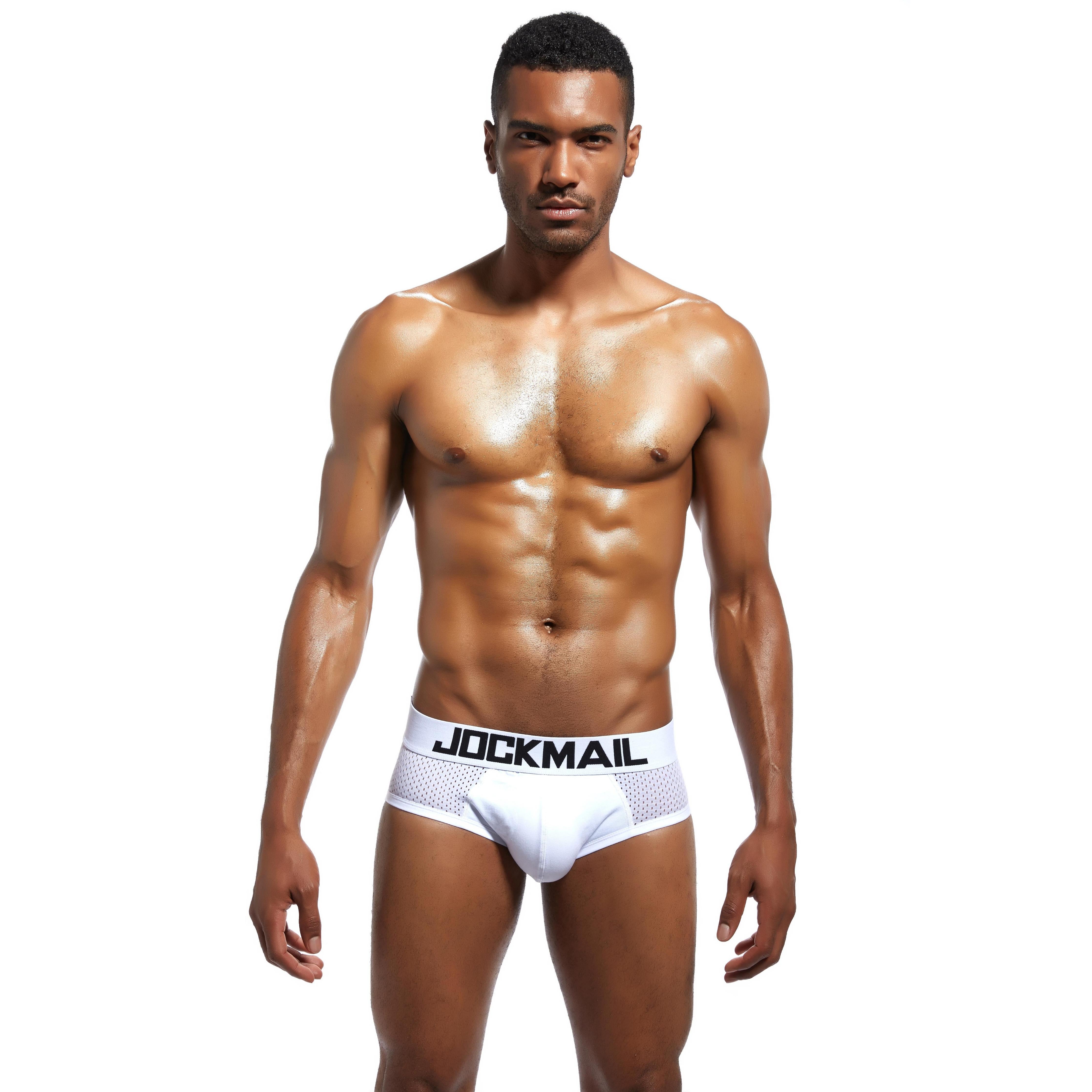 Men's JOCKMAIL JM319 - Half Mesh Brief - JOCKMAIL