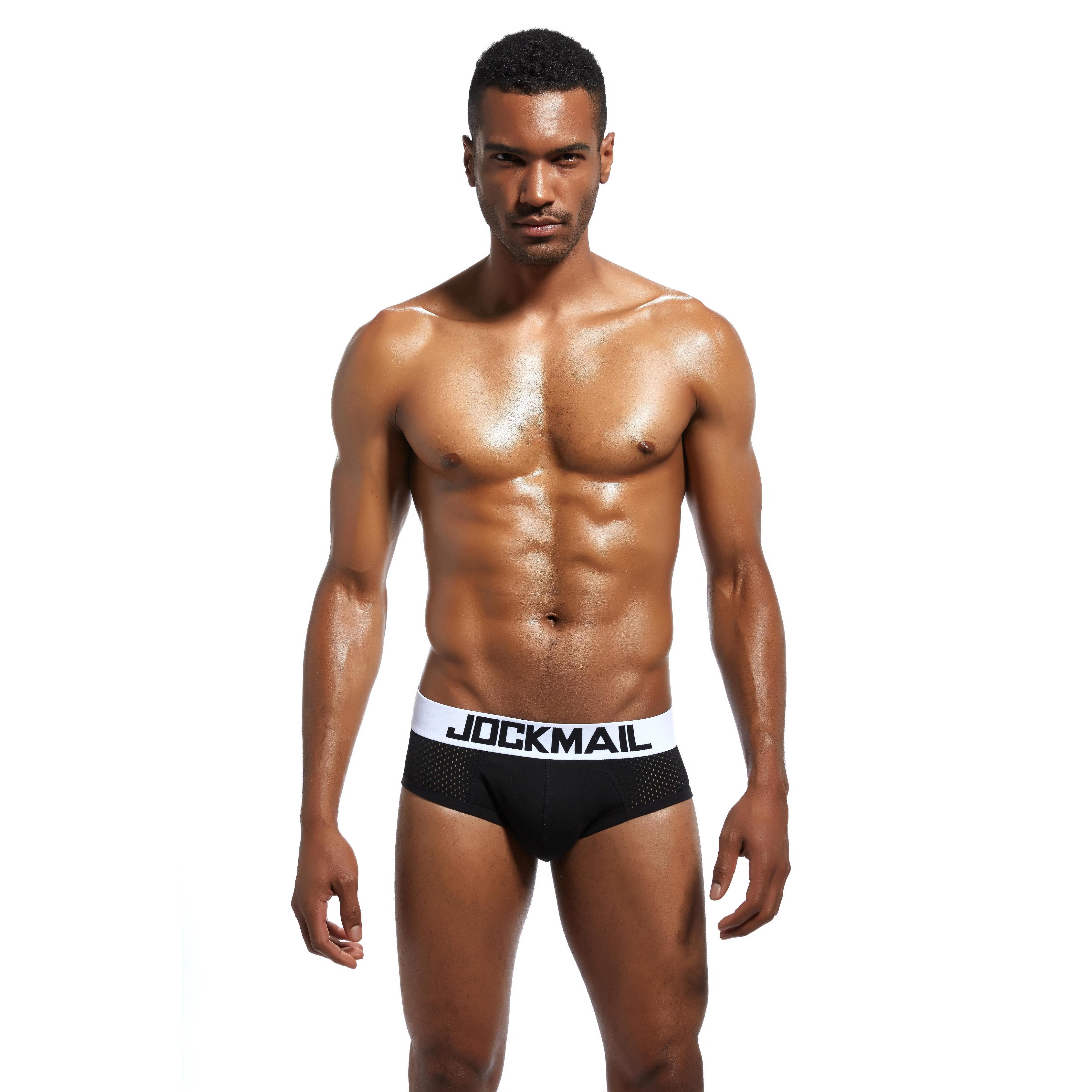 Men's JOCKMAIL JM319 - Half Mesh Brief - JOCKMAIL