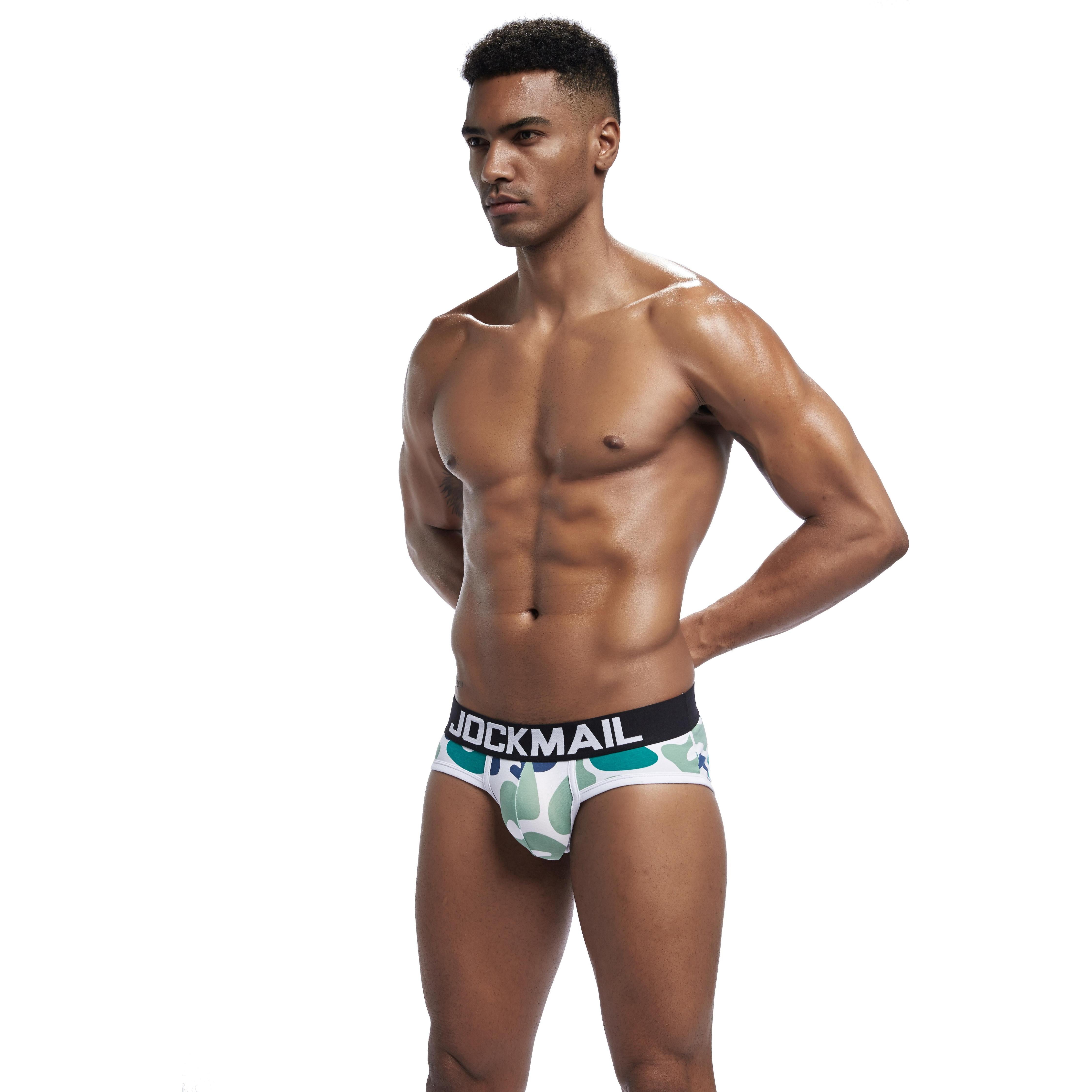 Men's JOCKMAIL JM347 Brief - Blue - Green - White - JOCKMAIL