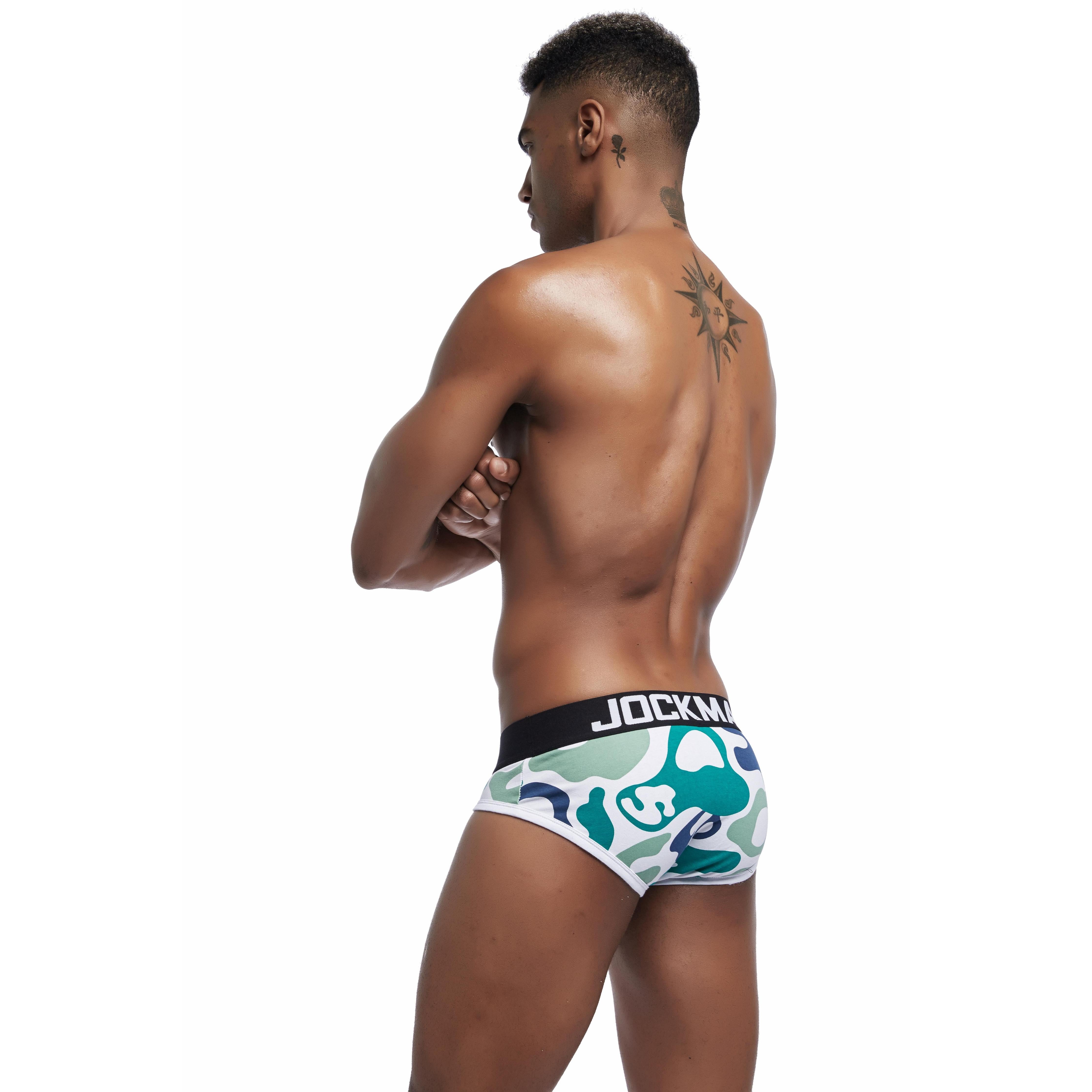 Men's JOCKMAIL JM347 Brief - Blue - Green - White - JOCKMAIL