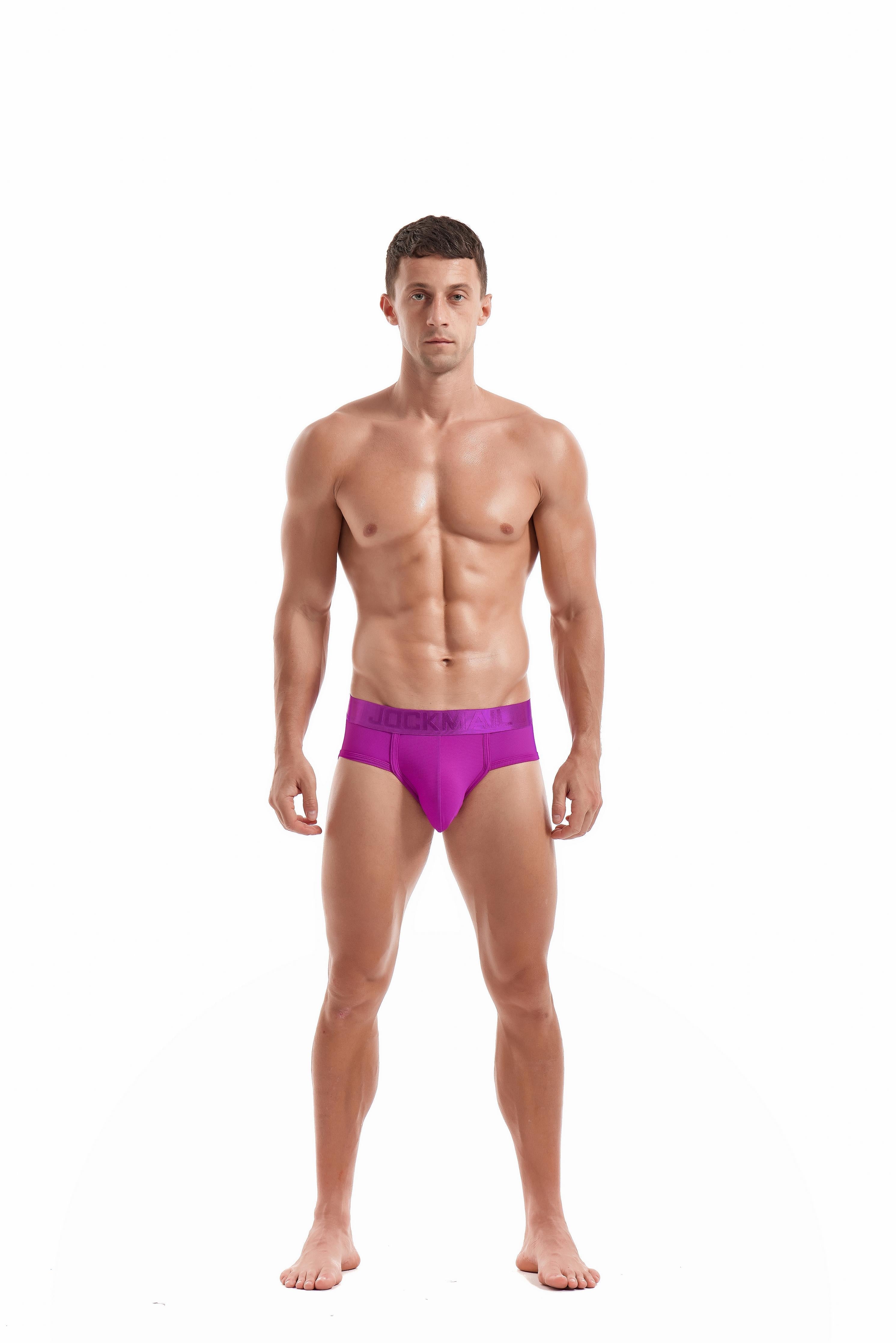 Men's JOCKMAIL JM386 - Monochromatic Low-Rise Mesh Brief - JOCKMAIL