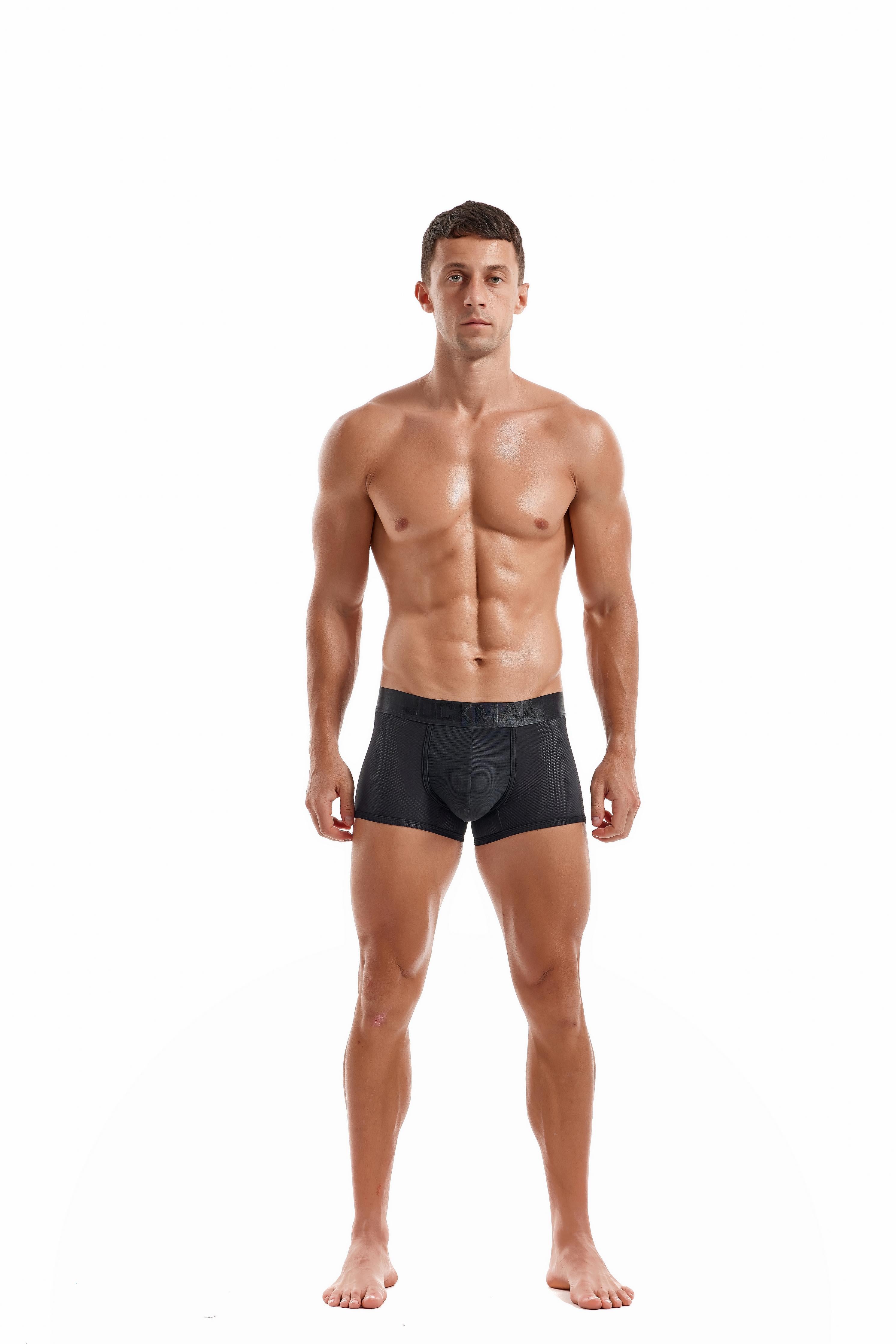 Men's JOCKMAIL JM466 - Monochromatic Mesh Sports Boxer - JOCKMAIL