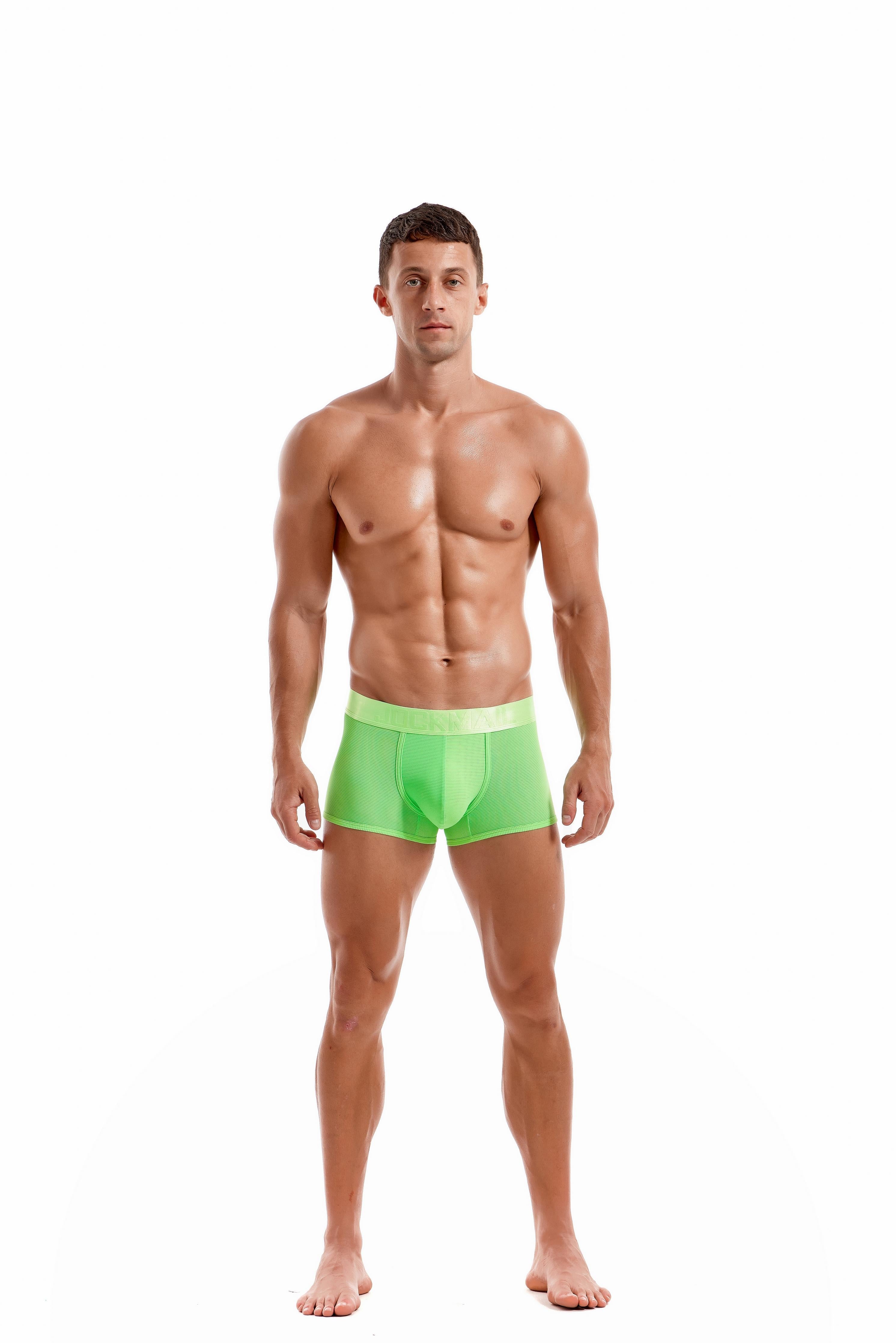 Men's JOCKMAIL JM466 - Monochromatic Mesh Sports Boxer - JOCKMAIL