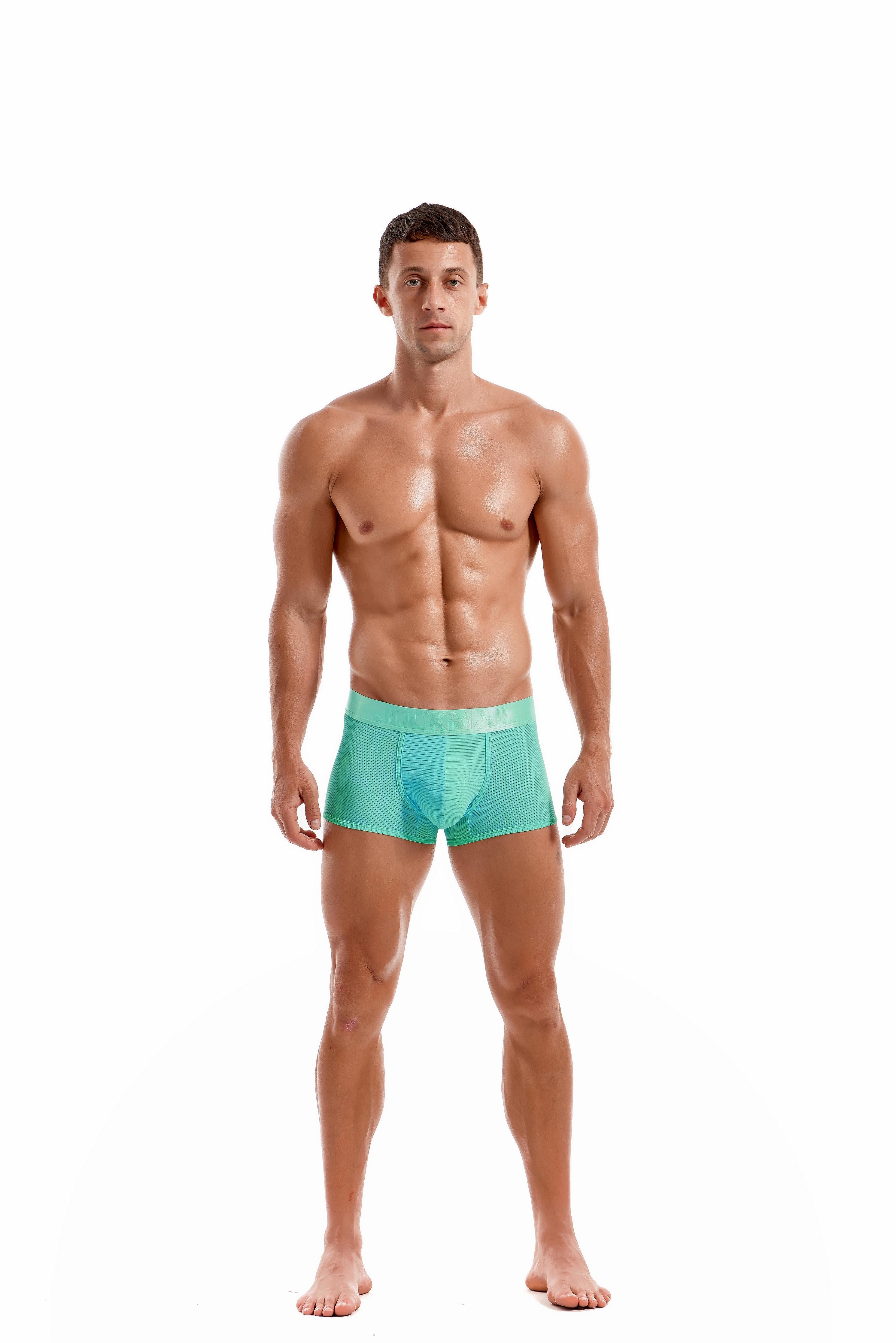 Men's JOCKMAIL JM466 - Monochromatic Mesh Sports Boxer - JOCKMAIL