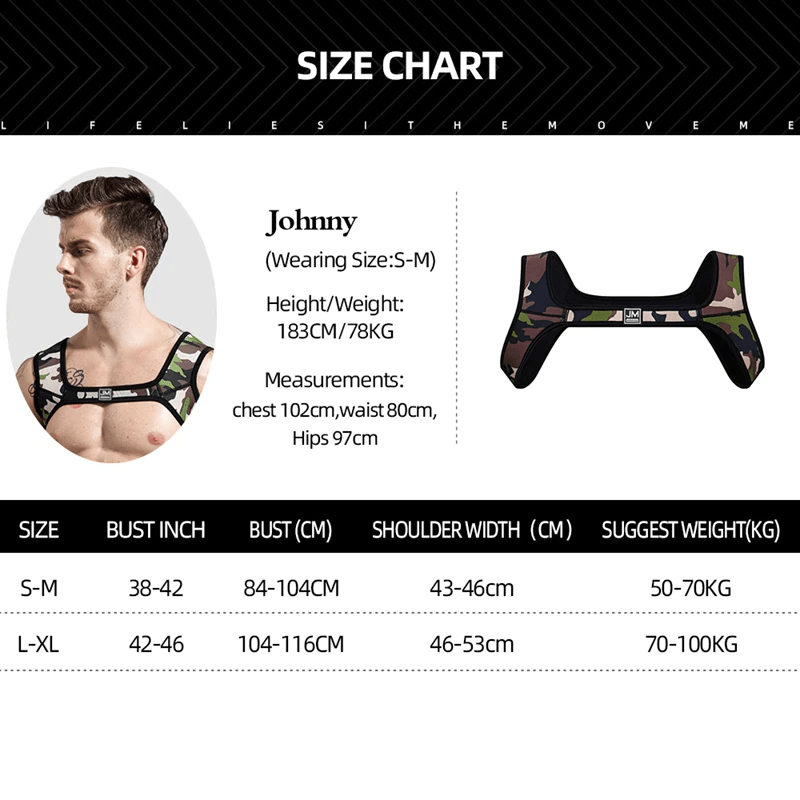 Men's JOCKMAIL JM902 - Neoprene Harness - JOCKMAIL