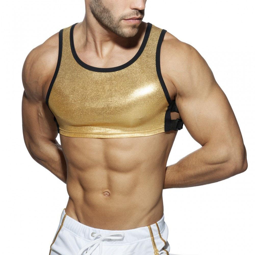 Men's JOCKMAIL JM999 - Full Back Shiny Gold/Silver Harness