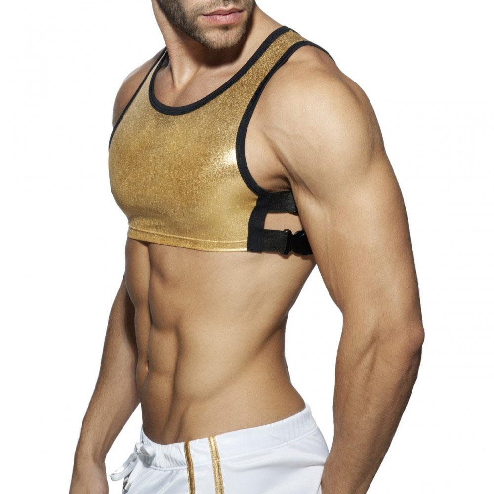 Men's JOCKMAIL JM999 - Full Back Shiny Gold/Silver Harness