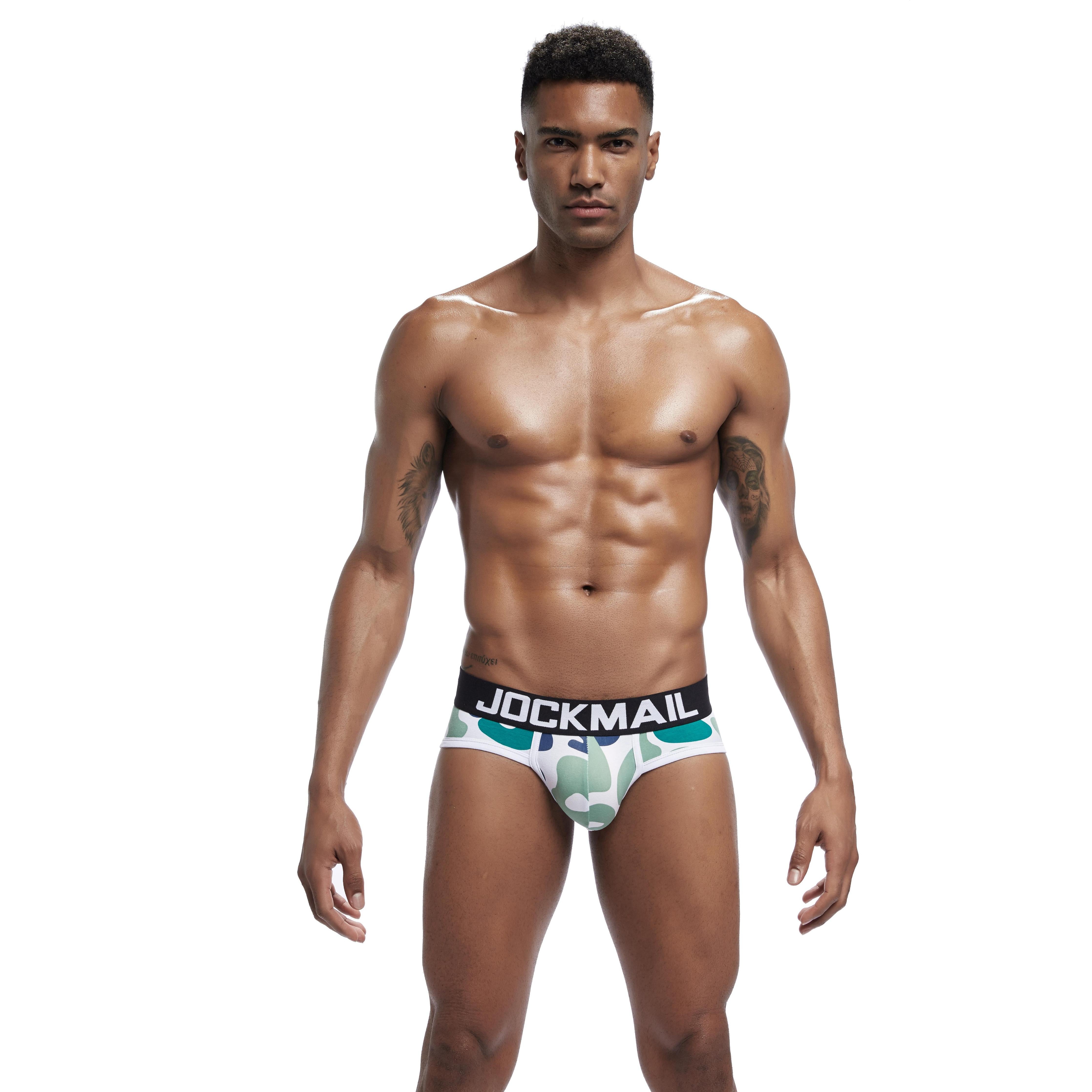 Men's JOCKMAIL JM347 Brief - Blue - Green - White - JOCKMAIL