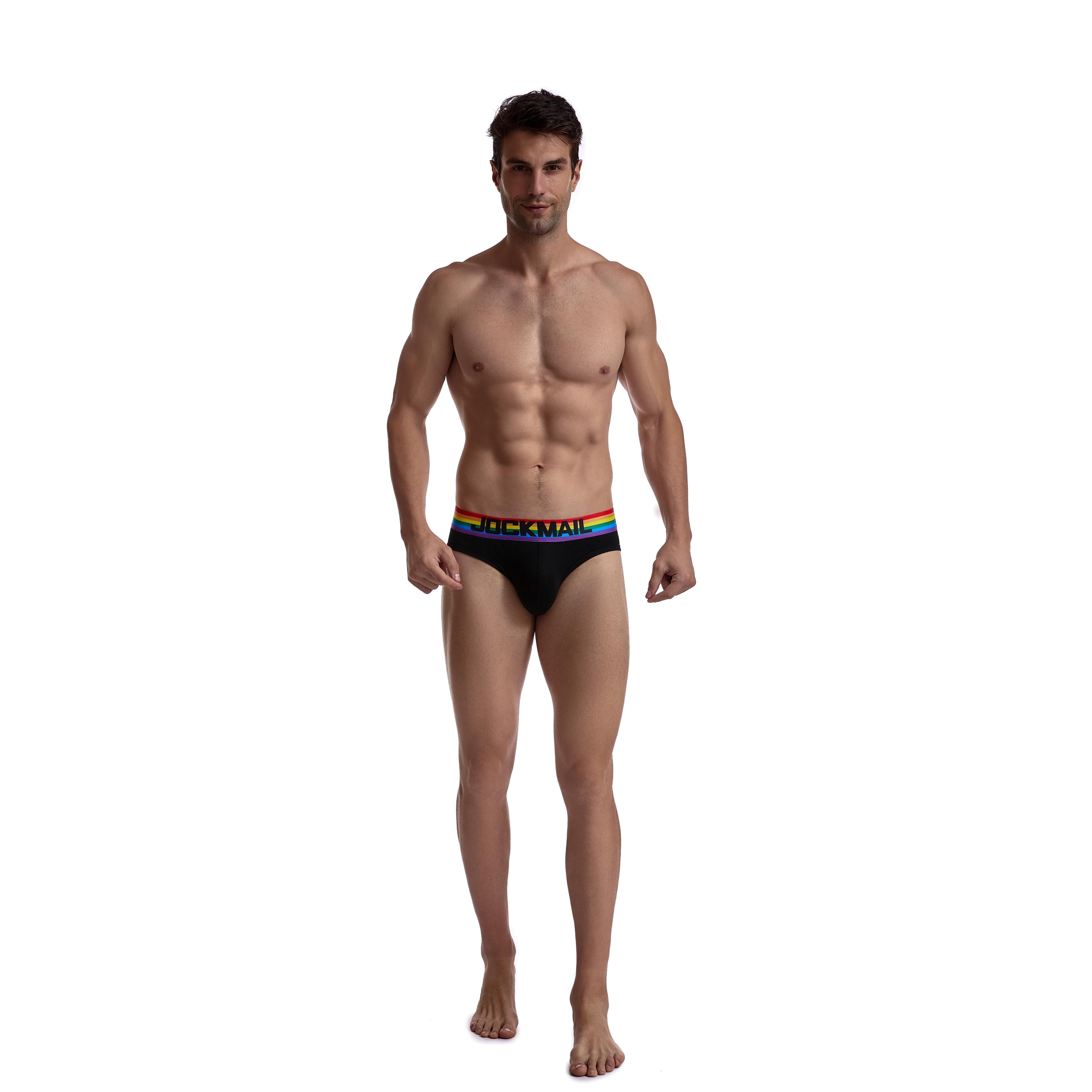 Men's JOCKMAIL JM371 Brief - Black - White - JOCKMAIL