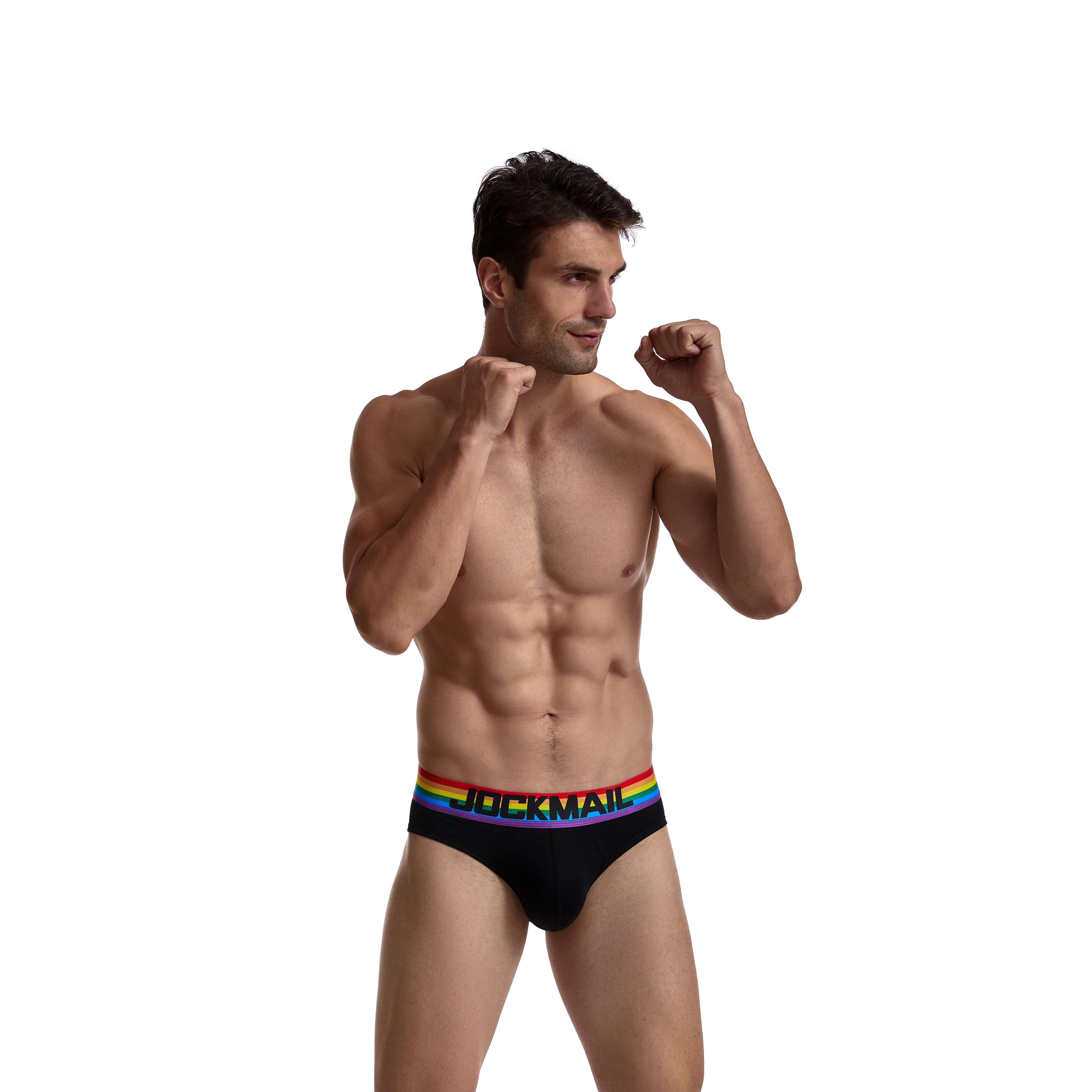 Men's JOCKMAIL JM371 Brief - Black - White - JOCKMAIL