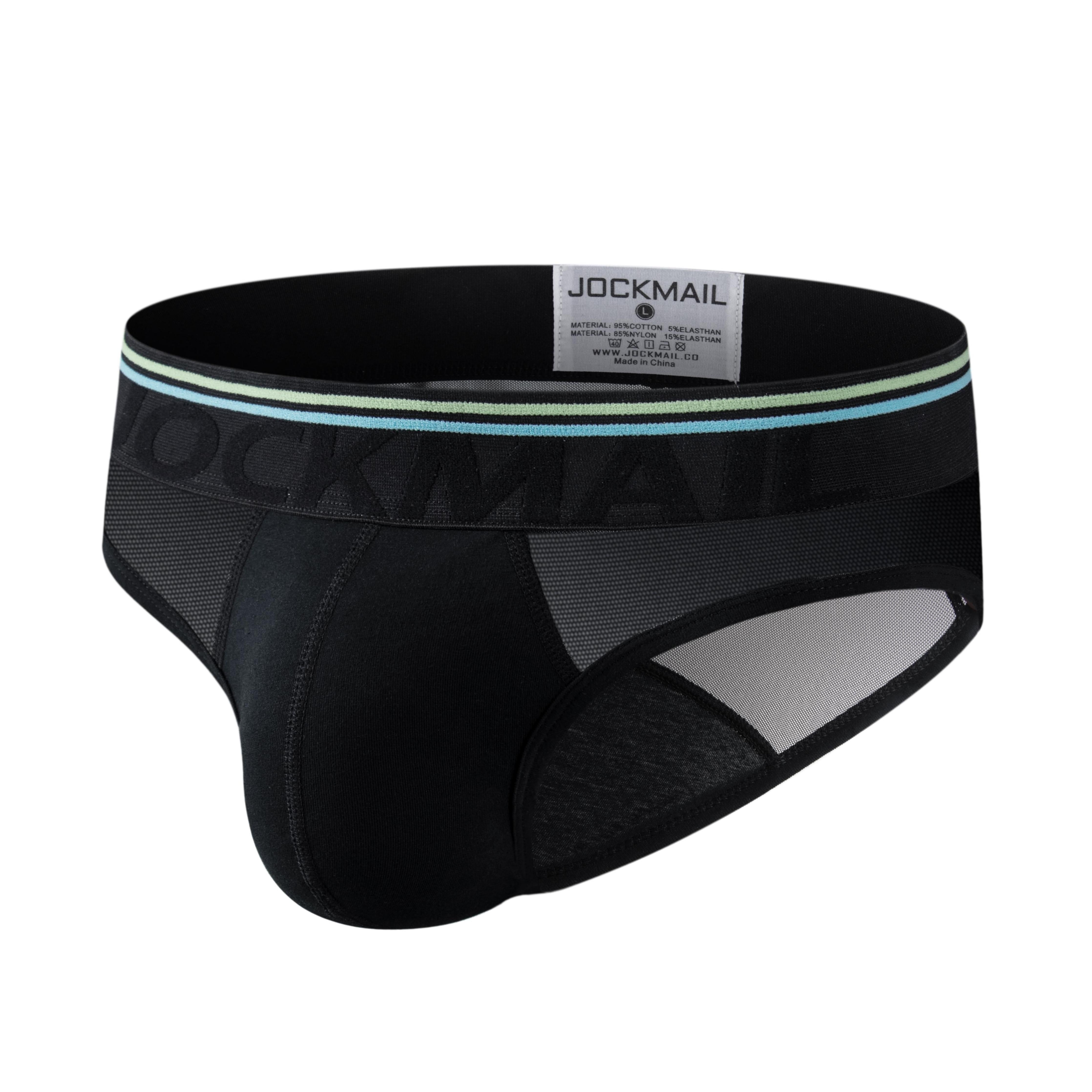 Men's JOCKMAIL JM377 - See Through Monochromatic Lined Brief - JOCKMAIL