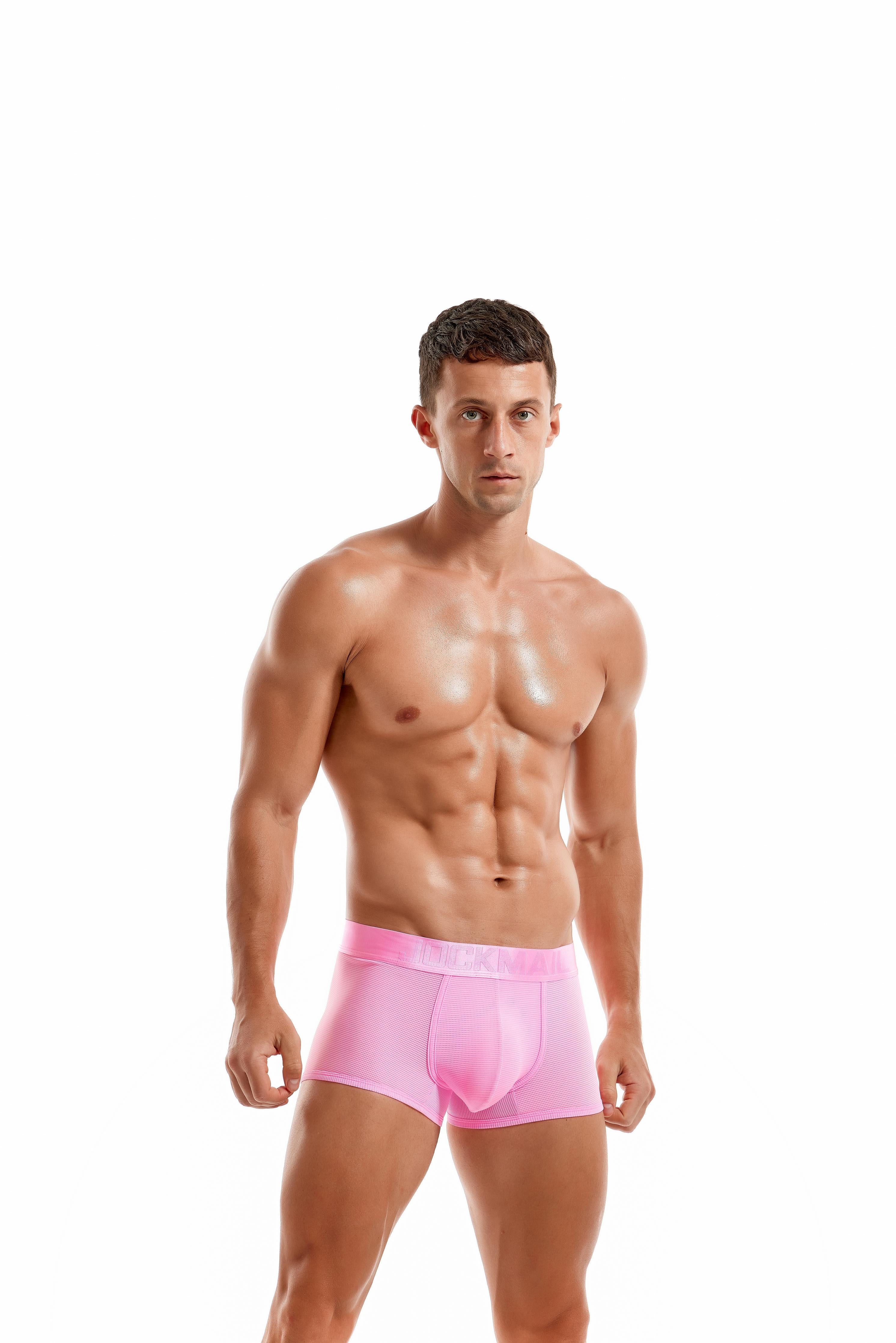 Men's JOCKMAIL JM466 - Monochromatic Mesh Sports Boxer - JOCKMAIL